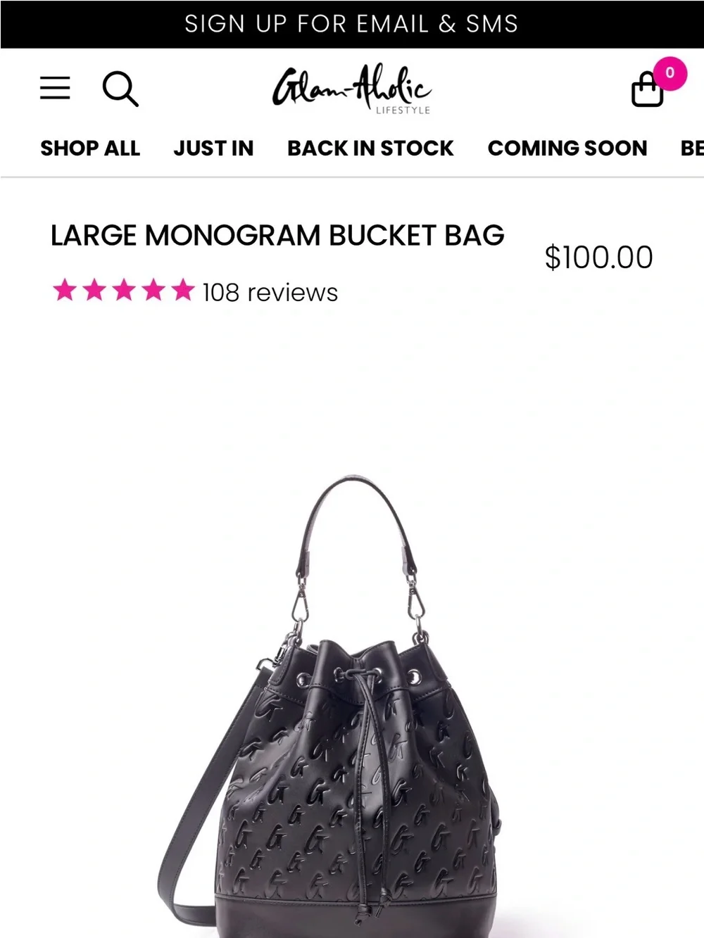 Glamaholic Lifestyle Black Matte Large Bucket Bag